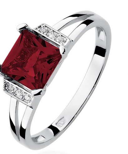 Prsten Bonore - Bílé Zlato 585 - Granát 1,3 Ct