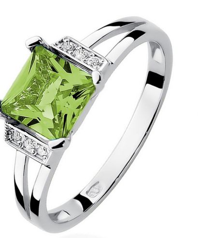 Prsten Bonore - Bílé Zlato 585 - Olivín 1,1 Ct