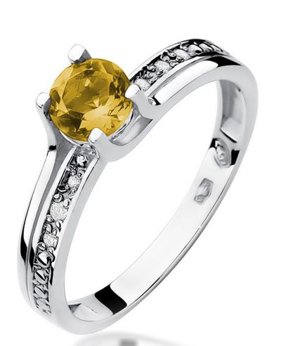 Prsten Bonore - Bílé Zlato 585 - Citrín 0,5 Ct