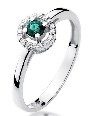 Prsten Bonore - Bílé Zlato 585 - Smaragd 0,15 ct