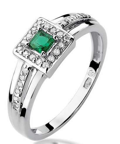 Prsten Bonore - Bílé Zlato 585 - Smaragd 0,15 ct