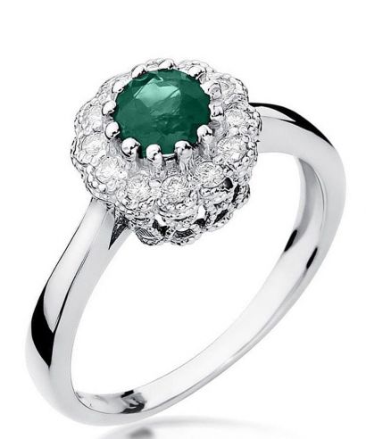 Prsten Bonore - Bílé Zlato 585 - Smaragd 0,5 ct