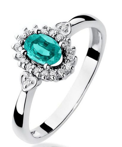 Prsten Bonore - Bílé Zlato 585 - Smaragd 0,4 ct