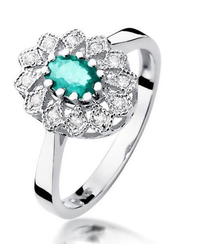 Prsten Bonore - Bílé Zlato 585 - Smaragd 0,4 ct