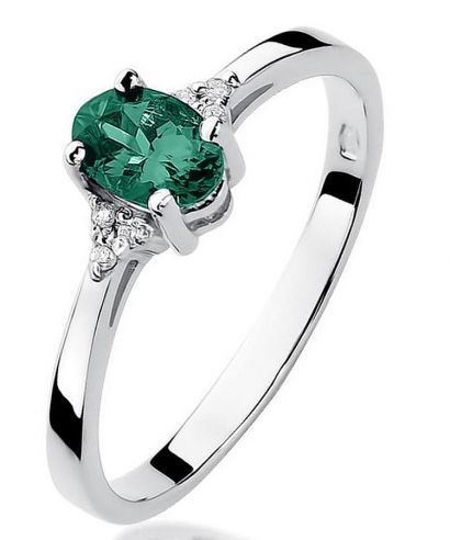 Prsten Bonore - Bílé Zlato 585 - Smaragd 0,4 ct