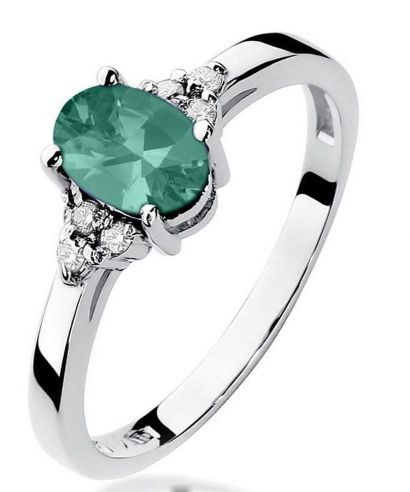 Prsten Bonore - Bílé Zlato 585 - Smaragd 0,8 ct