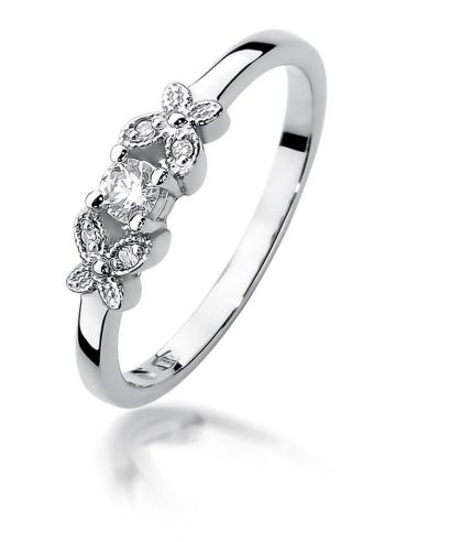 Prsten Bonore - Bílé Zlato 585 - Diamant 0,1 Ct