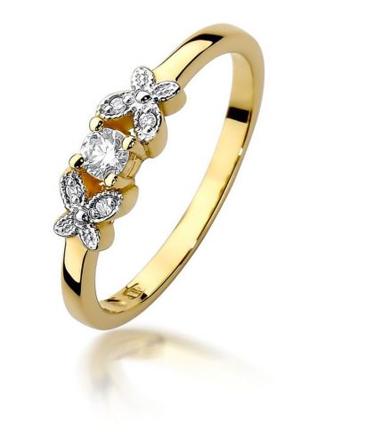 Prsten Bonore - Zlato 585 - Diamant 0,1 Ct