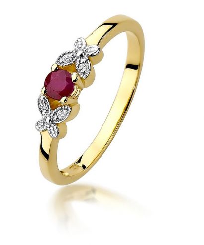 Prsten Bonore - Zlato 585 - Rubín 0,15 Ct