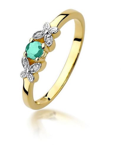 Prsten Bonore - Zlato 585 - Smaragd 0,15 Ct