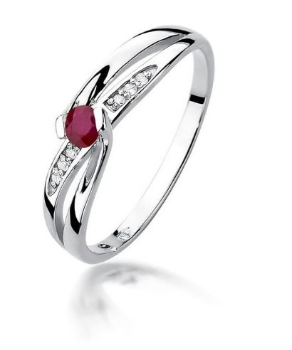 Prsten Bonore - Bílé Zlato 585 - Rubín 0,15 ct