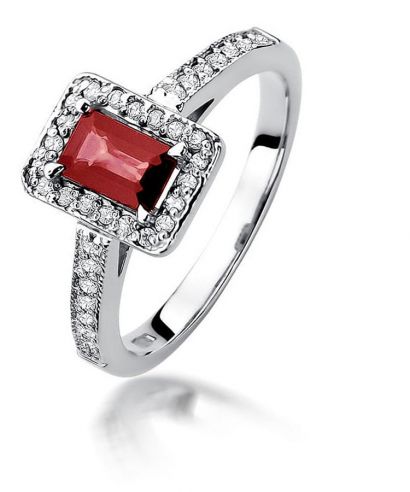 Prsten Bonore - Bílé Zlato 585 - Rubín 0,8 ct