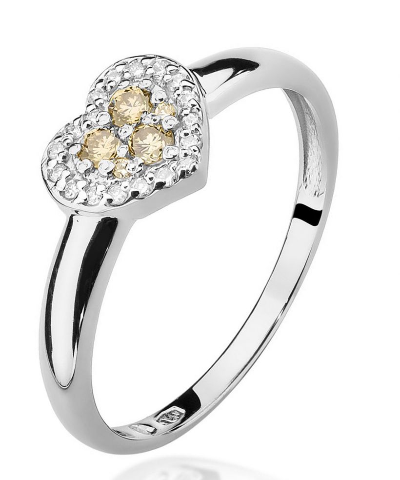 Prsten Bonore - Bílé Zlato 585 - Hnědý Diamant 0,1 Ct