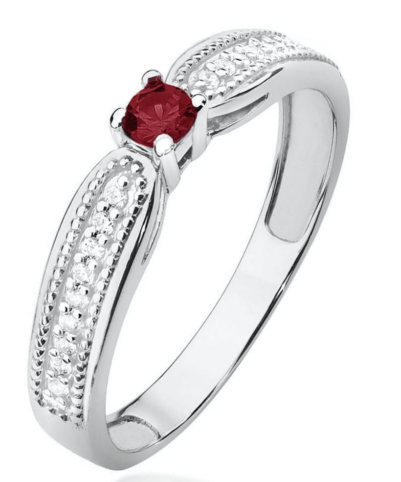 Prsten Bonore - Bílé Zlato 585 - Rubín 0,15 ct