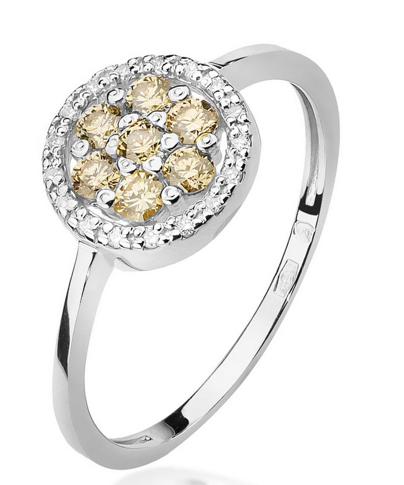 Prsten Bonore - Bílé Zlato 585 - Hnědý Diamant