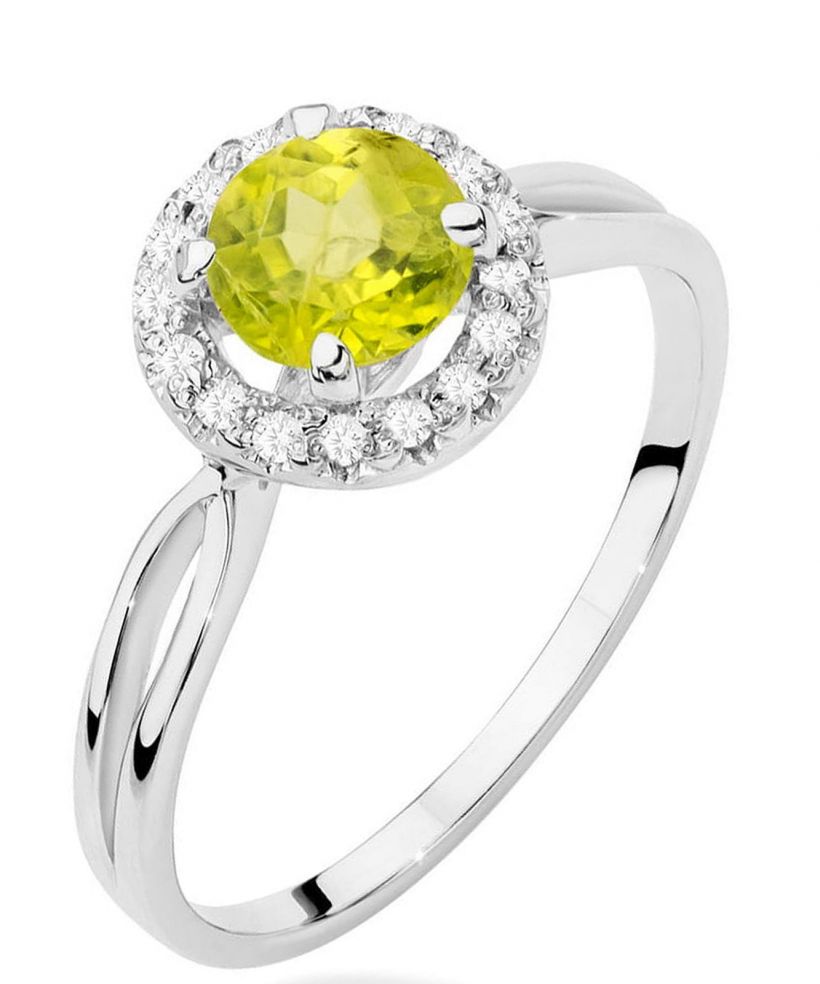 Prsten Bonore - Bílé Zlato 585 - Olivín 0,9 Ct
