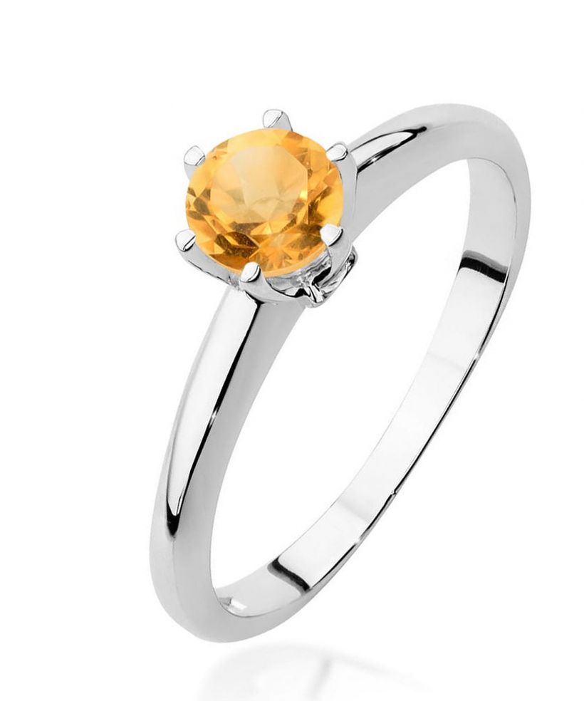 Prsten Bonore - Bílé Zlato 585 - Citrín 0,5 Ct
