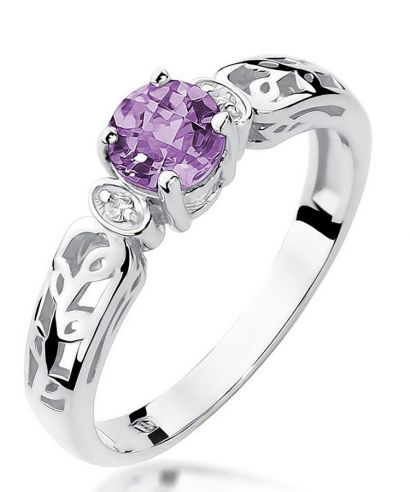 Prsten Bonore - Bílé Zlato 585 - Ametyst 0,5 Ct