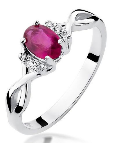 Prsten Bonore - Bílé Zlato 585 - Rubín 0,6 ct