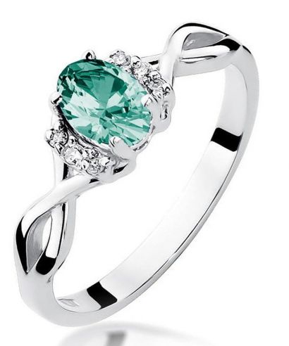 Prsten Bonore - Bílé Zlato 585 - Smaragd 0,4 ct