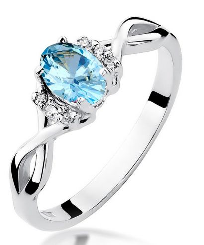 Prsten Bonore - Bílé Zlato 585 - Topaz 0,5 ct