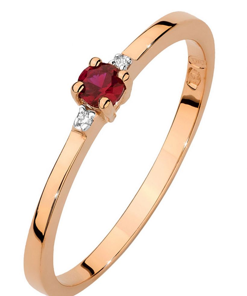 Prsten Bonore - Růžové Zlato 585 - Rubín 0,15 Ct