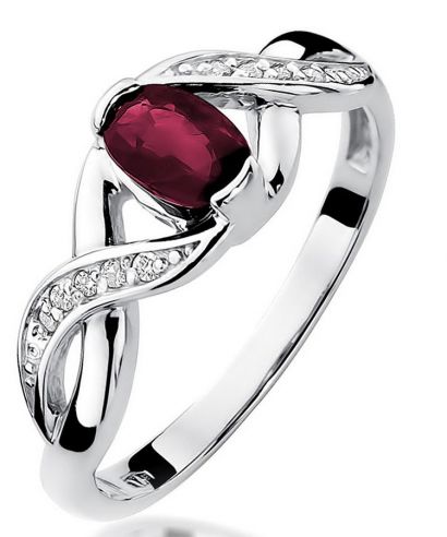 Prsten Bonore - Bílé Zlato 585 - Rubín 0,6 ct