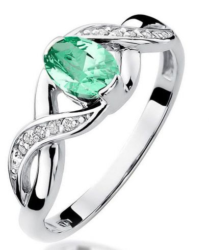 Prsten Bonore - Bílé Zlato 585 - Smaragd 0,4 ct