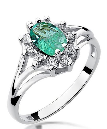 Prsten Bonore - Bílé Zlato 585 - Smaragd 0,8 ct