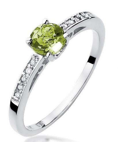 Prsten Bonore - Bílé Zlato 585 - Olivín 0,6 Ct