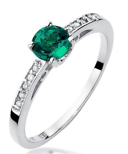 Prsten Bonore - Bílé Zlato 585 - Smaragd 0,5 ct