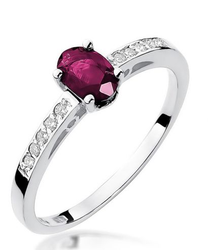 Prsten Bonore - Bílé Zlato 585 - Rubín 0,6 ct