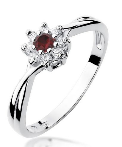 Prsten Bonore - Bílé Zlato 585 - Rubín 0,15 ct