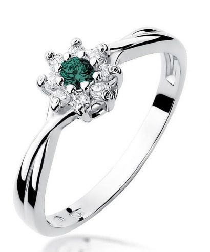 Prsten Bonore - Bílé Zlato 585 - Smaragd 0,15 ct