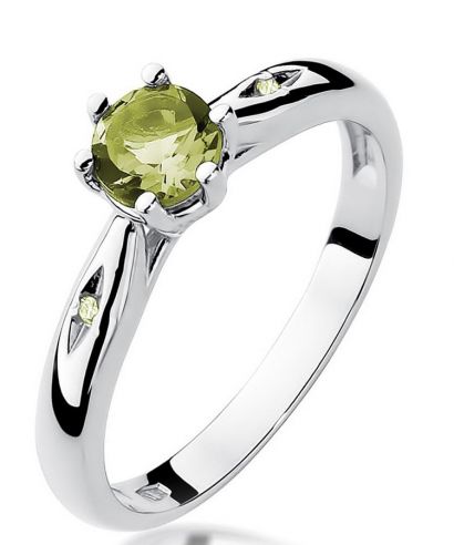 Prsten Bonore - Bílé Zlato 585 - Olivín 0,6 Ct