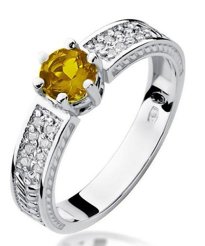 Prsten Bonore - Bílé Zlato 585 - Citrín 0,5 Ct