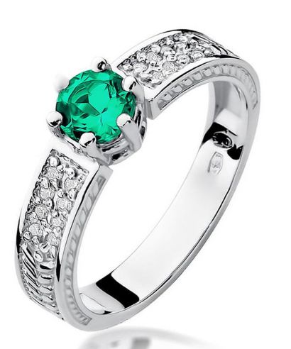 Prsten Bonore - Bílé Zlato 585 - Smaragd 0,5 ct