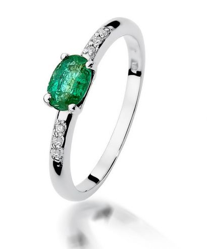 Prsten Bonore - Bílé Zlato 585 - Smaragd 0,4 ct