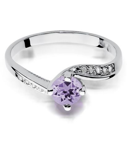 Prsten Bonore - Bílé Zlato 585 - Ametyst 0,5 Ct