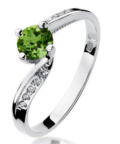 Prsten Bonore - Bílé Zlato 585 - Olivín 0,6 Ct