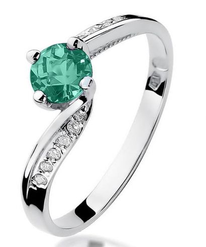 Prsten Bonore - Bílé Zlato 585 - Smaragd 0,5 ct
