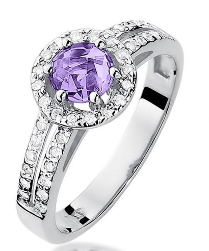 Prsten Bonore - Bílé Zlato 585 - Ametyst 0,5 Ct