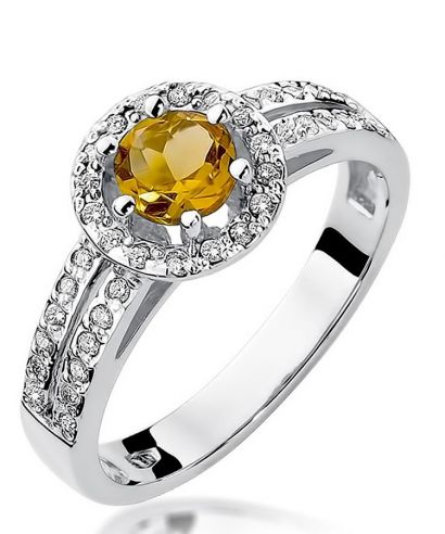 Prsten Bonore - Bílé Zlato 585 - Citrín 0,5 Ct