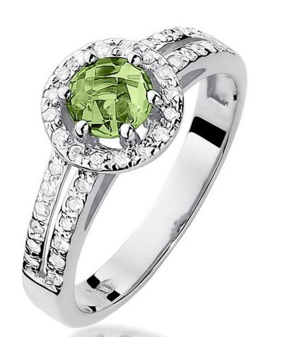 Prsten Bonore - Bílé Zlato 585 - Olivín 0,6 Ct