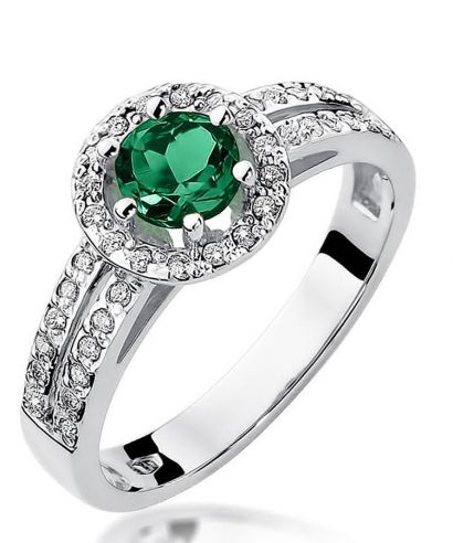 Prsten Bonore - Bílé Zlato 585 - Smaragd 0,5 ct
