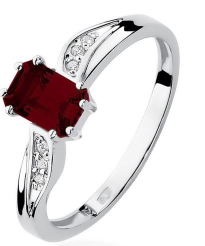 Prsten Bonore - Bílé Zlato 585 - Granát 0,7 Ct