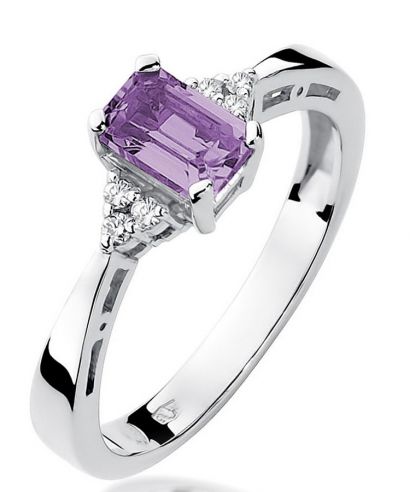 Prsten Bonore - Bílé Zlato 585 - Ametyst 0,5 Ct