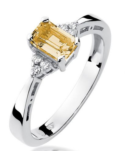 Prsten Bonore - Bílé Zlato 585 - Citrín 0,6 Ct