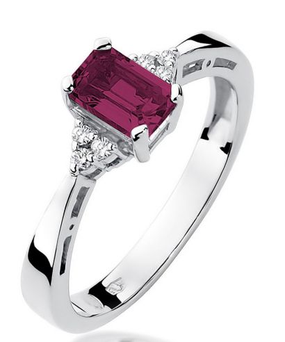 Prsten Bonore - Bílé Zlato 585 - Rubín 0,8 Ct