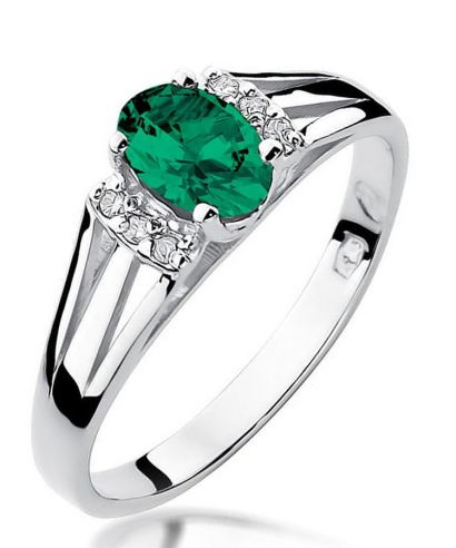 Prsten Bonore - Bílé Zlato 585 - Smaragd 0,4 ct